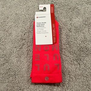 NWT Lululemon Power Stride Crew Sock *Reflective - Size M Flare